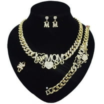 JoeytheJewelryNY HUGS &KISSES mom Cuban link set gold Plated #92