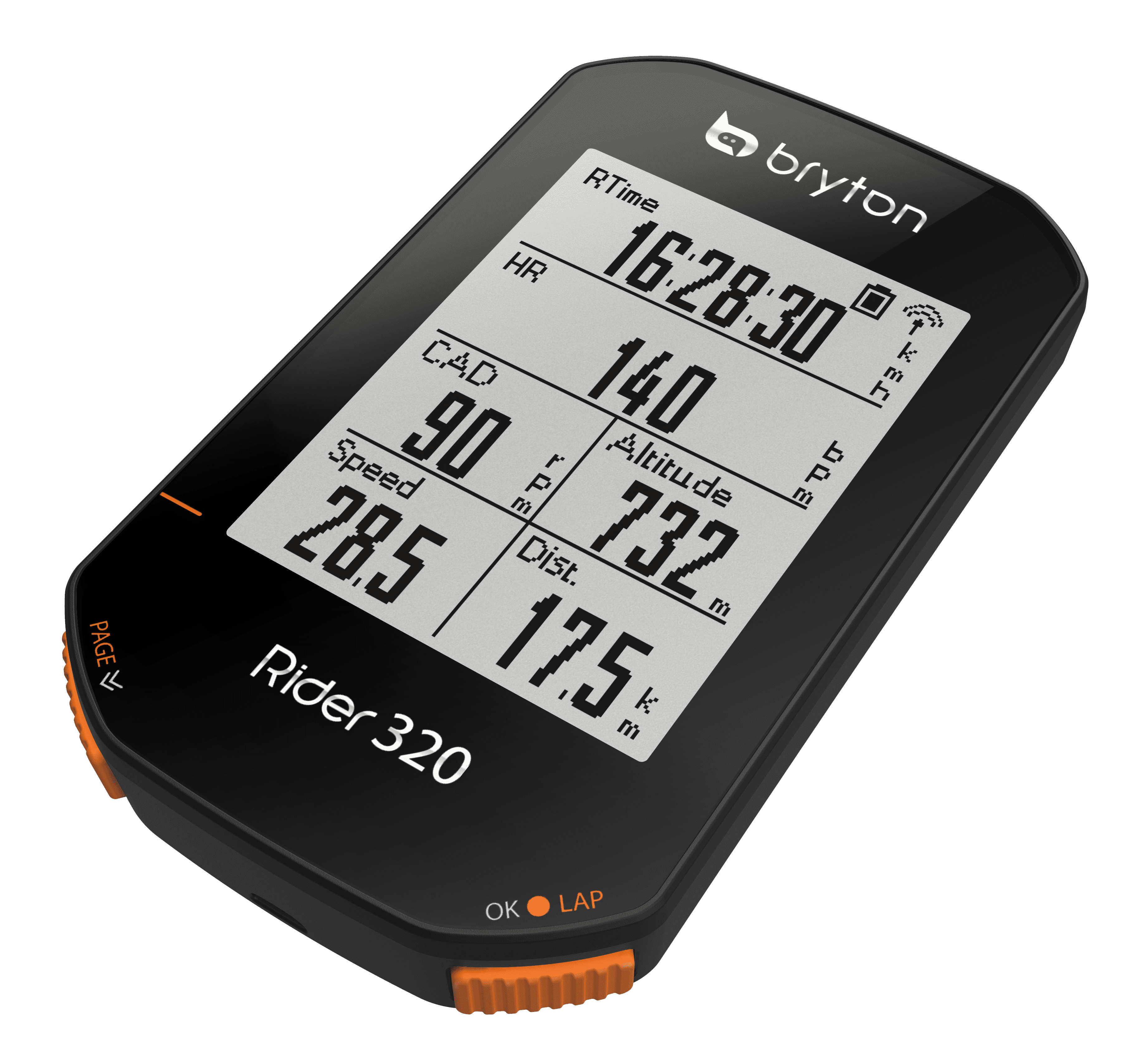 Black Bryton Rider 320T GPS Computer Cycle 2.3 Display with Cadence Sensor and Heart Band 
