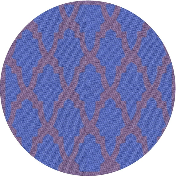 Ahgly Company Machine Washable Indoor Round Transitional Light Slate Blue Area Rugs, 8' Round