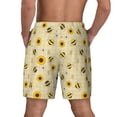 thumbnail image 4 of Uemuo Sunflowers Bee Pattern Mens Swim Trunks Quick Dry Board Shorts with Mesh Lining, Stretch Beach Shorts Quick Dry No-Chafing Board Shorts-Small, 4 of 9