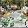 thumbnail image 2 of Tropical Summer Outdoor Rug for Patio/Deck/Porch, Non-Slip Large Area Rug 3 x 5 Ft, Boho Palm Leaves Botanical Watercolor Indoor Outdoor Rugs Washable Area Rugs, Reversible Camping Rug Carpet Runner, 2 of 8