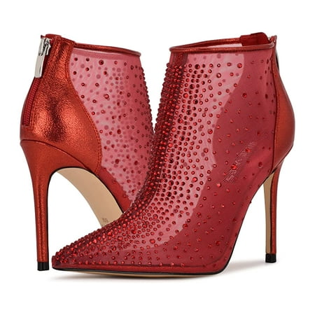 

Nine West For Now P2 Red Mesh Pointed Toe Formal Pump Bootie Ankle Boots (Red Mesh 9.5)