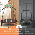 thumbnail image 6 of FUNMILY 40" Foldable Mini Trampoline with Bungees, Fitness Trampoline Max Load 450lbs, Adjustable Foam Handle, Indoor Exercise Trampoline, 6 of 8