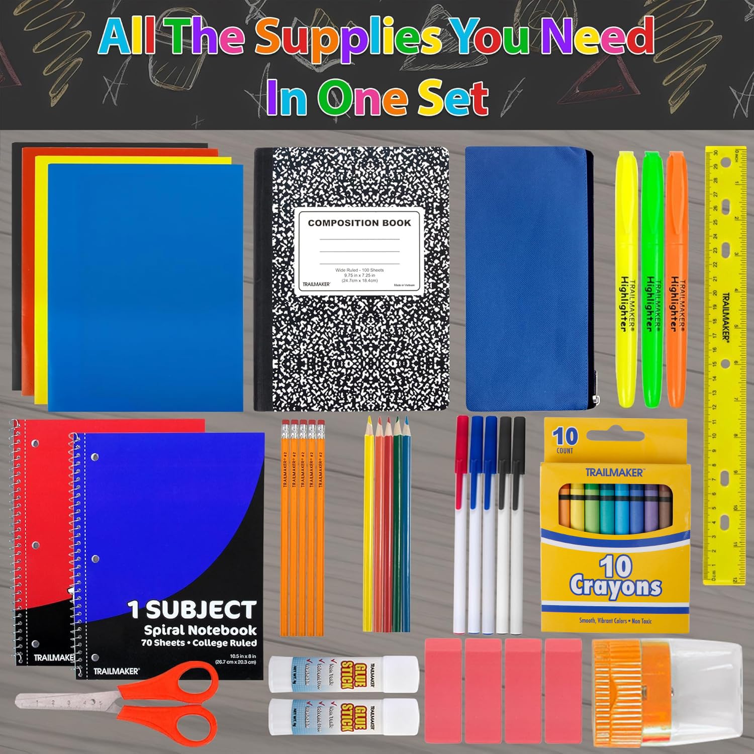 12 Pack of Multi Mesh Pocket Backpacks Containing 45 Piece Stationary Supply Kits with Pens, Pencils, Erasers, Notebooks and More in Pastel Colors Pack