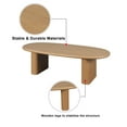 thumbnail image 2 of Noble House 51" Modern Coffee Table with Tapered Top and Rounded Edges, Spacious Natural Timber Table for Living Room, Easy Assembly, Natural Wood, 2 of 7