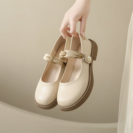 

Mary Jane Shoes Women‘s 2024 New Spring and Autumn British Style Single-layer Shoes with Skirt French Shallow Mouth Shoes for Summer