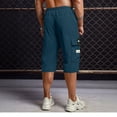thumbnail image 4 of ADSSDQ Cargo Shorts for Men Stretch Waist Below The Knee Long Shorts Relaxed Fit Hiking Capri Short Mulit Pockets Royal Blue 2XL Sweat Shorts, 4 of 4