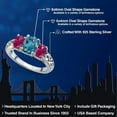 thumbnail image 2 of Gem Stone King 925 Sterling Silver London Blue Topaz and Red Created Ruby Filigree Style 3 Stone Ring for Women (2.50 Cttw, Oval 8X6MM and 6X4MM) (Size 8), 2 of 6