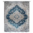 thumbnail image 2 of Blue Boho Floral Sheer Curtains 45 Inches Long, Vintage National Floral Textured Light Filering Curtains, Breathable Simi Curtain Privacy Drapes for Kitchen Bathroom Small Window Treatment, 2 of 9