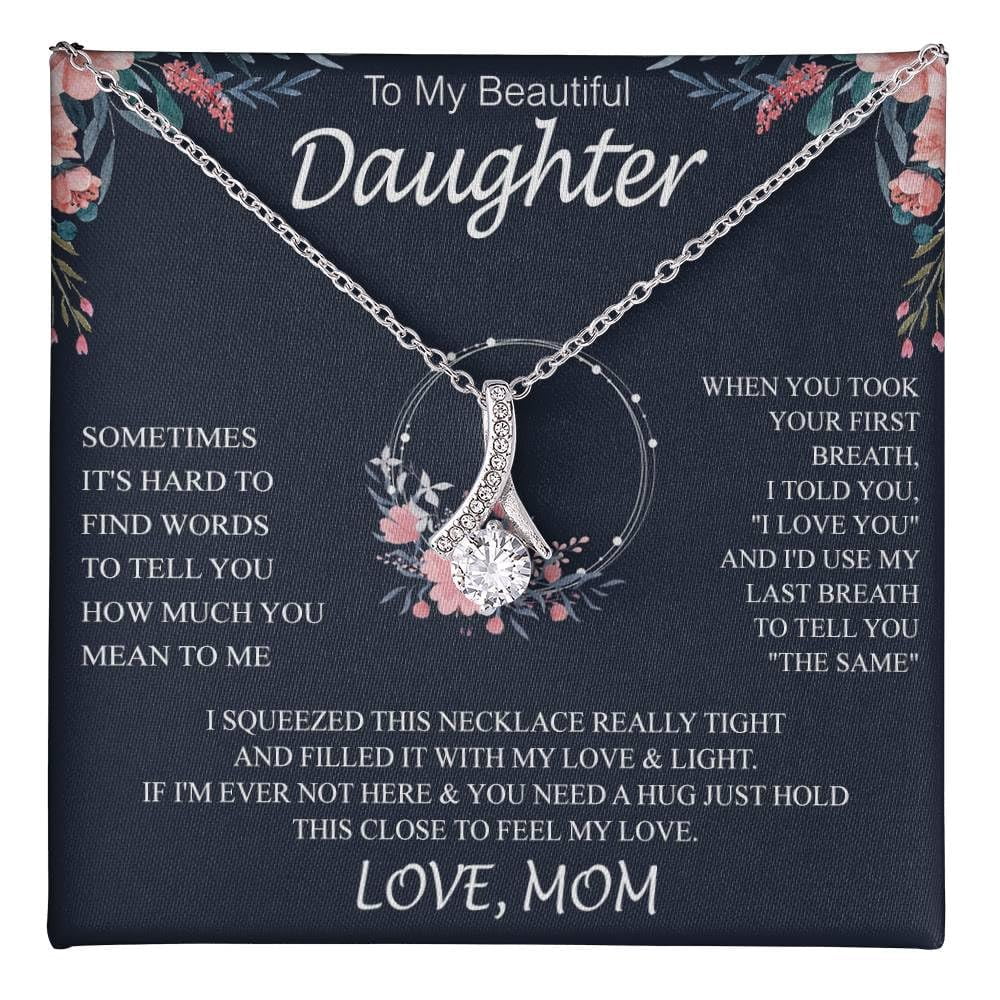 To My Beautiful Daughter Daughter From Mom Unique Birthday Graduation Jewelry My Beautiful Daugther Daughter Alluring Necklace + #27, Gold Alluring Necklace