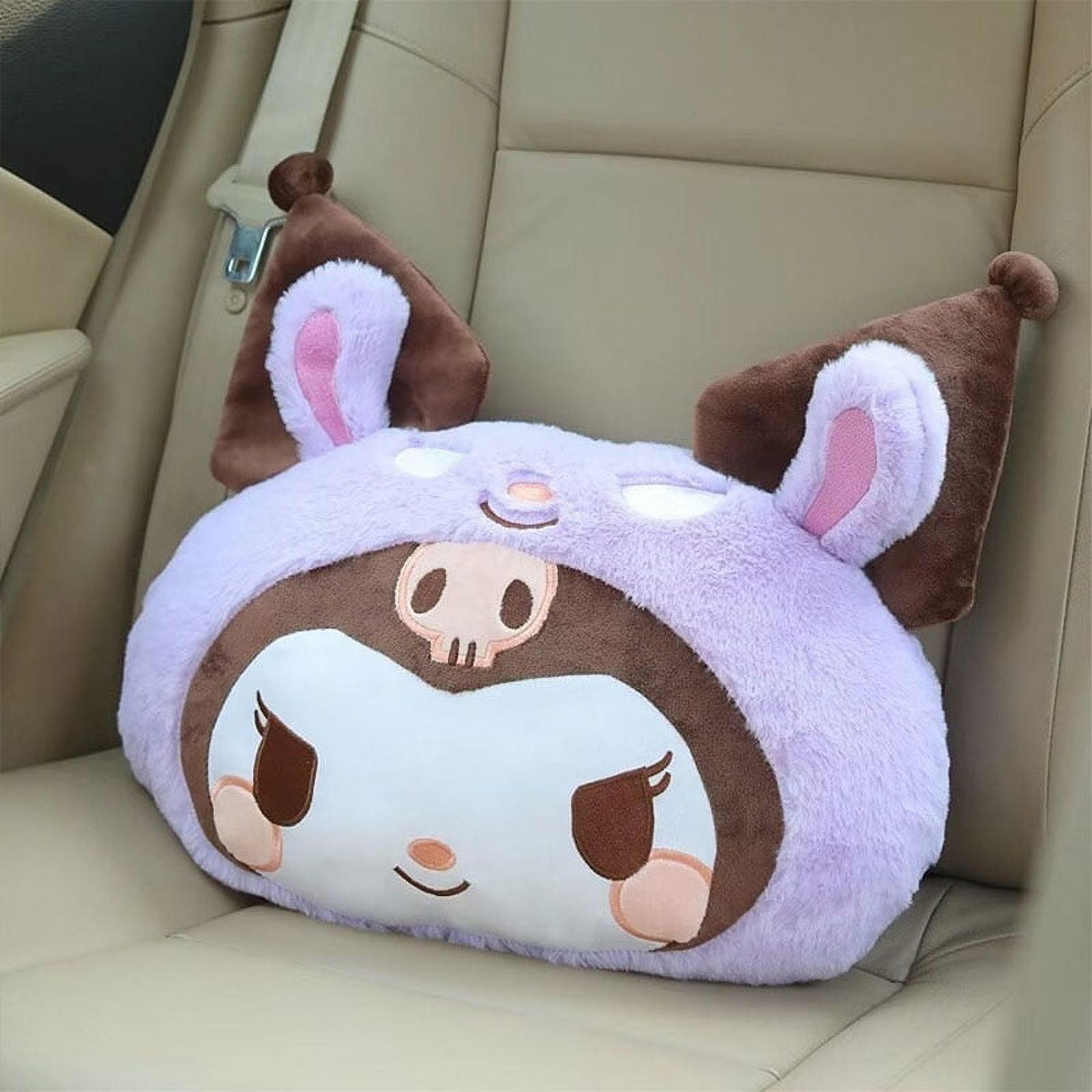 Kawaii Sanrio Black Kuromi Peluches Doll Melody Sofa Cushion Little Demon  Car Kuromi Pillow Blanket Kid Gift