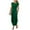 Green, variant on IROINNID Long Dresses For Women Fashion Summer Round-Neck Solid Casual Short Sleeve Dress Summer
