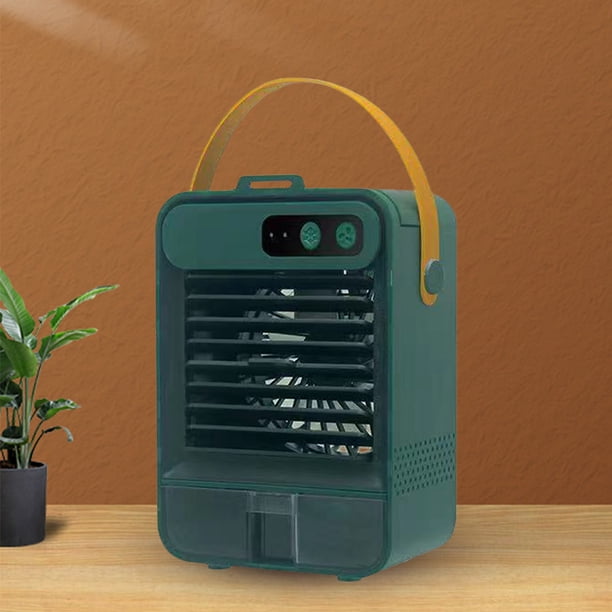 Ventilador De Refrigeración De Aire De Escritorio Mini ventilador de aire frío 3 velocidades 1200 mah Ventilador de refrigeración por agua para la habitación del hogar (verde)