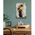 thumbnail image 6 of VELVET Sunflower Pictures Farmhouse Wall Art: Rustic Sunflower Paintings Canvas Wall Art for Kitchen,Yellow Sunflowers Vintage Poster Hanging Country Wall Decor for Home Living Room 16x20inch Framed, 6 of 7