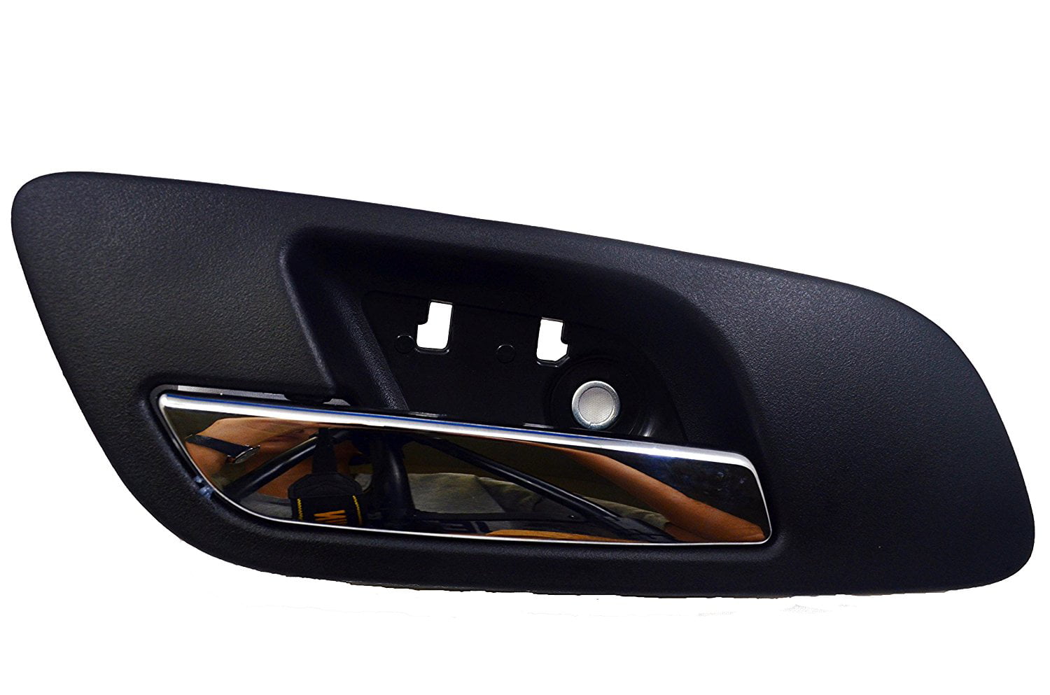 Housing with Chrome Lever Passenger Side Front Inside Interior Inner Door Handle with Heated Seat Hole PT Auto Warehouse GM-2546MA-FR Ebony Black 