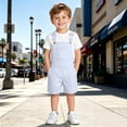 thumbnail image 5 of Rggeeun Girl's Child Hiking Pants Solid Color Suspender Pants Wide Leg Relaxed Fit Side Pockets Above Knee Lightweight For Outdoor Workout Basic Trousers,White,4-5 Years, 5 of 9