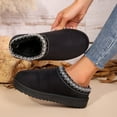 thumbnail image 3 of YOPTOP Women‘s Platform Slippers Mini Boots Braid Slippers With Plush Fleece Lining Fuzzy Slippers For Women Slip On Clogs,Camel,6, 3 of 7