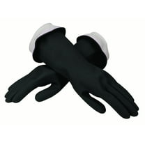 Casabella Premium Waterblock Latex Cleaning Gloves with Tapered Fit & Double Cuff, Breathable - Medium - Black