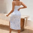 thumbnail image 6 of Admvng Floral Spaghetti Strap Maternity Midi Dress Side Slit Bodycon Pregnancy Dress, 6 of 7