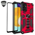 thumbnail image 1 of AT&T Samsung Galaxy A13 5G Case with Tempered Glass Screen Protector Ring Car Mount Kickstand Hybrid Hard PC Soft TPU Shockproof Protective Phone Case - Red, 1 of 8