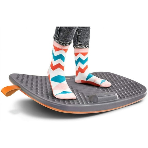 FEZIBO Standing Desk Mat with Anti Fatigue Bar, Wooden Wobble Balance Board with Ergonomic Design Comfort Floor Mat