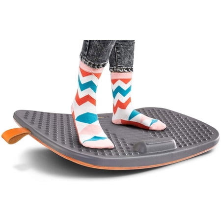 FEZIBO Standing Desk Mat with Anti Fatigue Bar, Wooden Wobble Balance Board with Ergonomic Design Comfort Floor Mat
