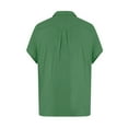 thumbnail image 5 of WTOBBY Men's Casual Short-Sleeve Shirt with Collar and Buttons Solid Color, Lightweight, Breathable, and Versatile Stylish Top for Men, Perfect for Business, Casual,Green XL, 5 of 6