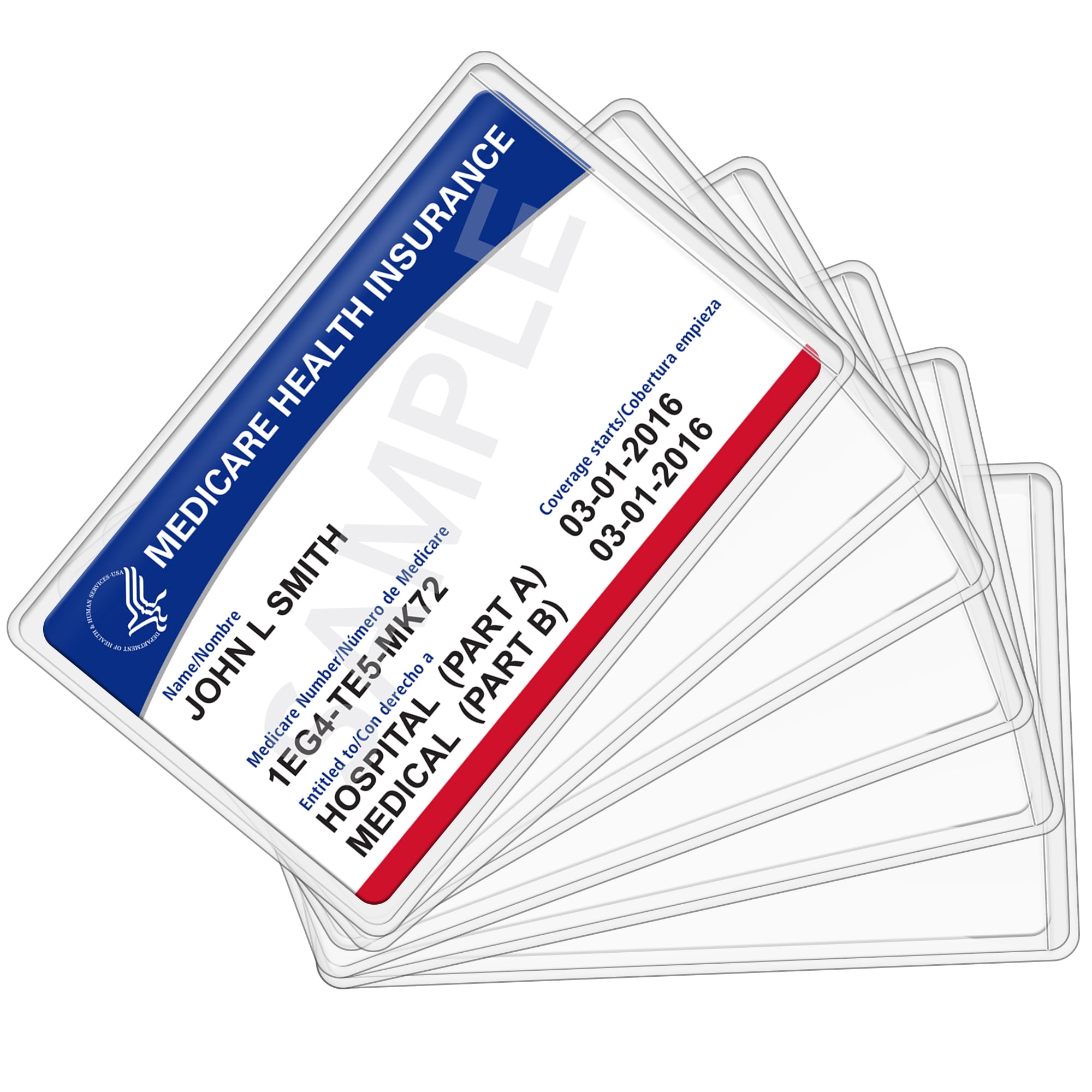 16 Pack Card Protector Sleeves – 31 Mil Clear Soft Sleeves For Social Security, Medicare & Credit Cards