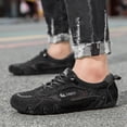 thumbnail image 3 of Rokment Men's Hiking Running Shoes Breathable Mesh Leather Patchwork Slip on Walking Tennis Flat Outdoor Climbing Trekking Fashion Sneakers, 3 of 6