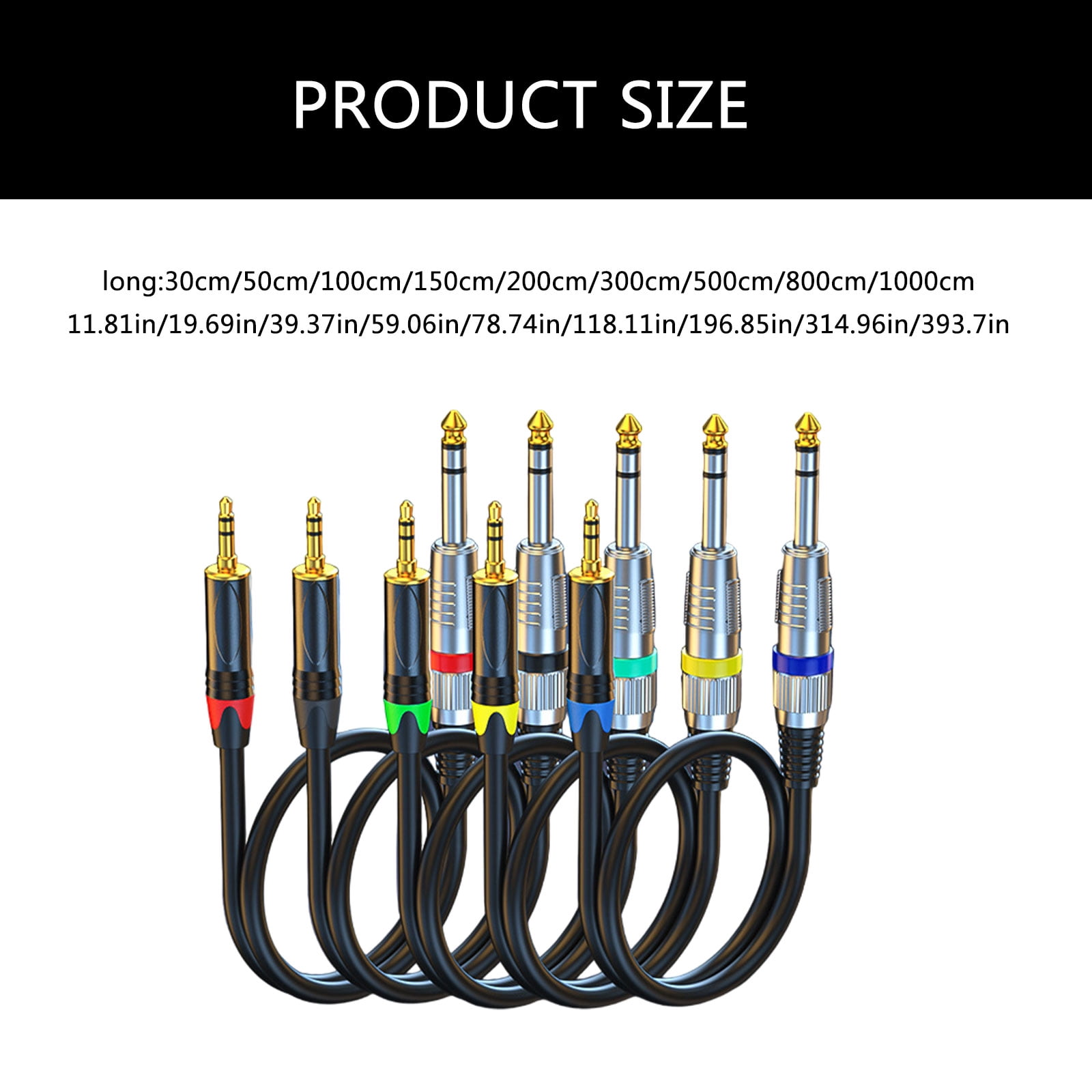 Professional 3.5mm to 6.35mm(6.5) Stereo Cable 1/8 to 1/4 Cord for Mixing Consoles Amplifiers Guitars