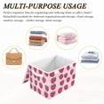 thumbnail image 6 of Yayeee Collapsible Cube Storage Bin with Lid Fabric Closet Decorative Basket with Handles, Cartoon Strawberry, 6 of 7