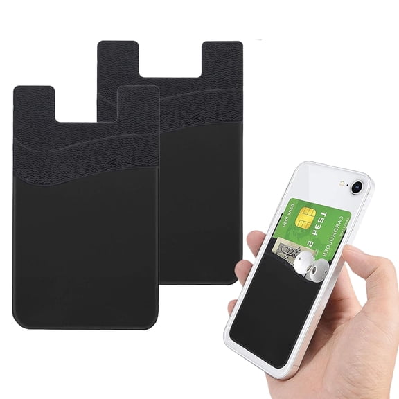 2Pack Phone Wallet, Dual-Layer Silicone Adhesive Credit Card, Stick on the Back of Phone Case for Storing Credit Cards, ID Cards and More