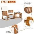 thumbnail image 2 of Gymax 3 Pieces Acacia Wood Rocking Bistro Set w/ Coffee Table and Cushions for Lawn, 2 of 6