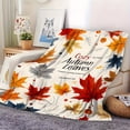 thumbnail image 3 of An Antique Autumn Leaf Flannel Blanket - Cozy and Warm All-Season Woven Blanket, Multifunctional Travel Blanket with Digital Print Design, 3 of 7
