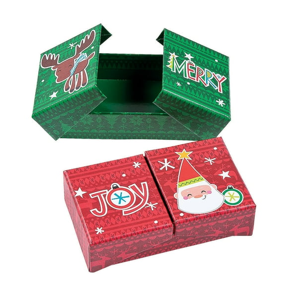 Christmas Asst. Favor Box - Party Supplies - 6 Pieces