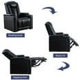 thumbnail image 4 of Ebello 35" Wide Adult Man Cave Breathable Leather Argyle Home Theater Individual Seat Recliner Chair with Armrest Storage and LED, Black, 4 of 7