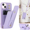 thumbnail image 2 of Funda de cuero con correa para el cuello para iPhone, carcasa con tarjetero para modelos 14, 11, 12, 13 Pro Max, XS, XR, 7, 8 Plus, SE 2022 Fivean unisex, 2 of 2