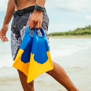 Churchill Makapuu Adult Unisex Floating Rubber Swim Fins, Blue/Orange, Large