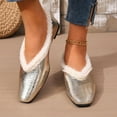 thumbnail image 5 of Viluyesy Womens Ballet Flats, Fleece Lined Pointed Toe Thicken Warm Winter Fashion Dressy Shoes Gold US7, 5 of 9