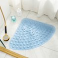 thumbnail image 3 of Jinsinto Bath Mat Non-Slip Tub Shower Mats Bathtub Mat for Adult Kids, Machine Washable (Triangle, 21 x 21 Inch, Blue), 3 of 5
