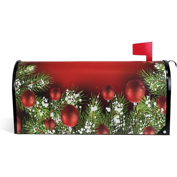 Christmas Tree Decoration Red Magnetic Magnetic Mailbox Cover Standard Size for Garden Yard Outdoor Decorations-18 x 20.8"