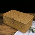 Basketlid Storage Wicker Straw Woven Decorative Boxes Basket Basketsstorage Rattan Box Lid
