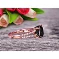 thumbnail image 2 of Cushion Cut 2.05 Carat Black Diamond Moissanite Engagement Ring Promise Ring 10k Rose Gold Stacking Band Art Deco Anniversary Gift, 2 of 8