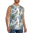 thumbnail image 2 of Haiem Men's Flowers and Butterflies Print Tank Tops Summer Sleeveless Cut Off Workout T-Shirts Fitness Vest Athletic Undershirts-X-Large, 2 of 8