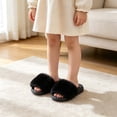 thumbnail image 5 of XIYON Girls Slippers Kids Fuzzy Open Toe House Shoes Warm Winter Slip On Cozy Bedroom Slippers, 5 of 5