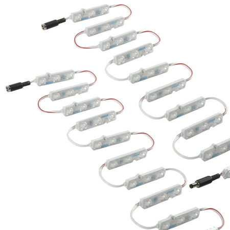 

M&T Displays 2x10 pcs 2835 3 LED Module 12V DC Blue 160 deg Lens Adhesive Tape Male Female Jack IP67 Water Resistant Outdoor Letter Sign Billboard Backlight DIY Home Garden Party Decoration