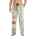 thumbnail image 3 of Men's Pajama Pants with Pockets Sleepwear Lounge Pants Stretch Casual Bear Fox Forest Animals, 3 of 6