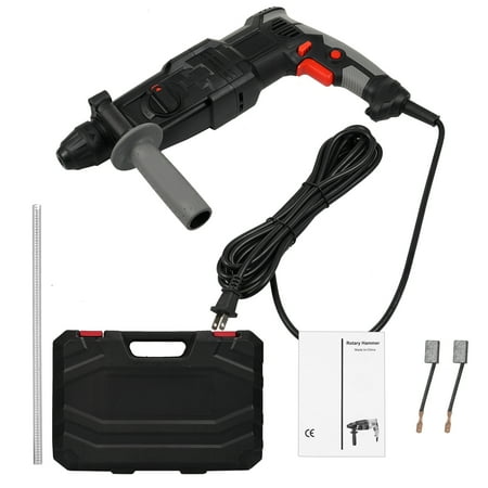 AC110V 800W High Power Rotary Hammer Drill Electric Hammer Concrete Masonry Rotary Hammer with Vibration Control and Safety Clutch Electric Hammer with Infinitely Variable Speeds Walmart