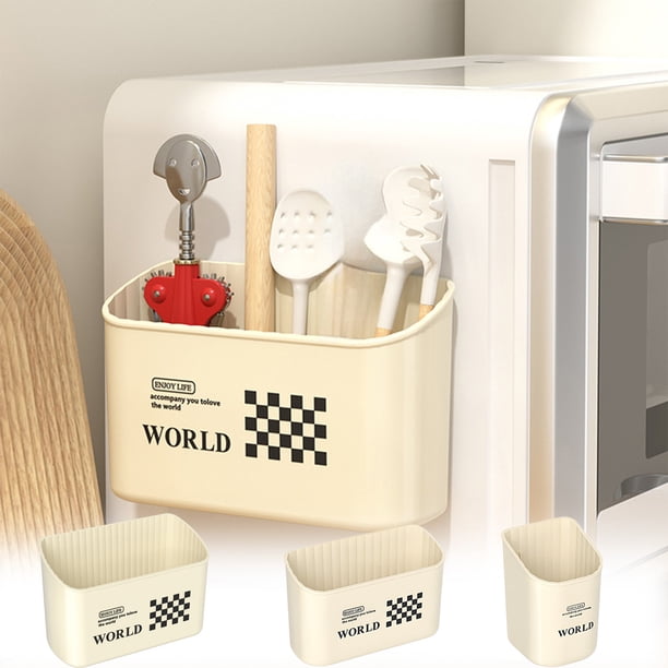 Xihbxyly Caja de Almacenamiento Magnética para Cocina, Organizador Compacto, Diseño de Montaje En Pared, Montaje Lateral En El Refrigerador, Versátil Soporte para Utensilios y Especias, Fácil de Inst