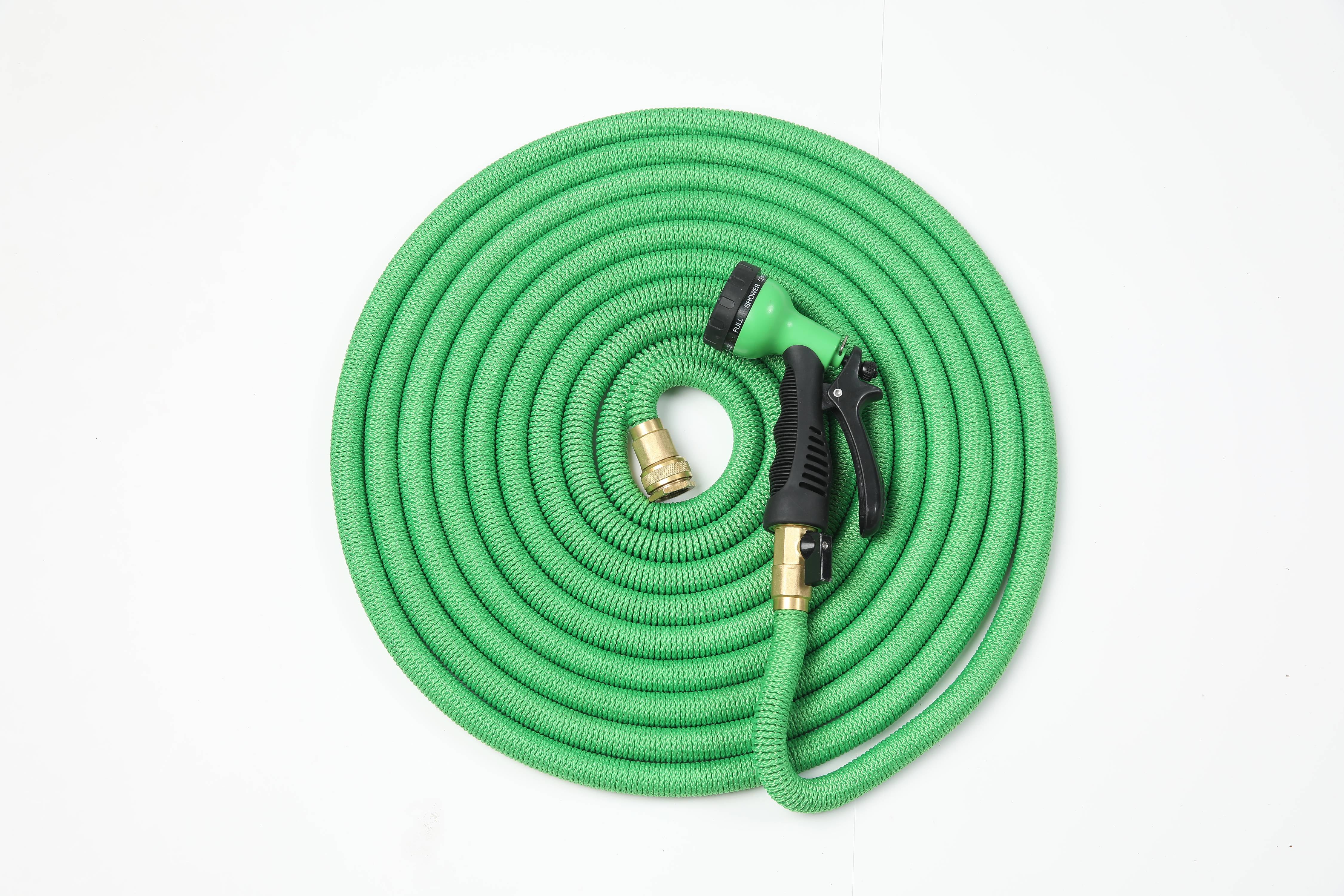 75ft Green Expandable Water Hose with Water Spray Nozzle Attachment